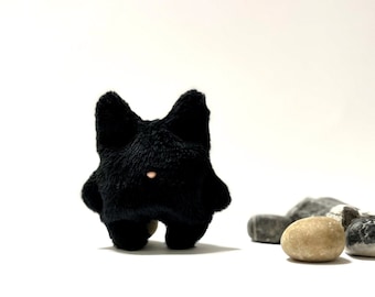 Pocket Black Cat Plush Toy: Worry Pet, Sensory Fidget Stuffed Animal, Stress Relief