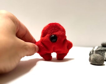 Pocket Monster Plush Toy: Red Worry Pet, Sensory Fidget, Travel Companion