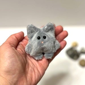 Pocket Cat Gray Plush Toy