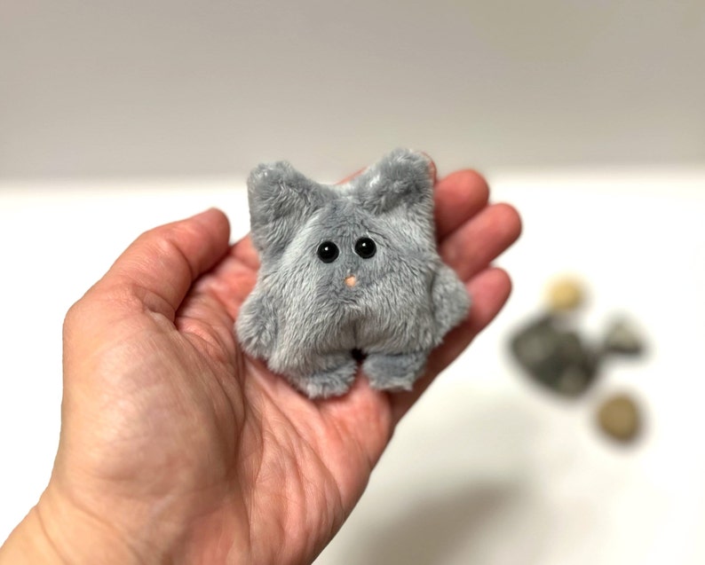 Pocket Cat Gray Plush Toy