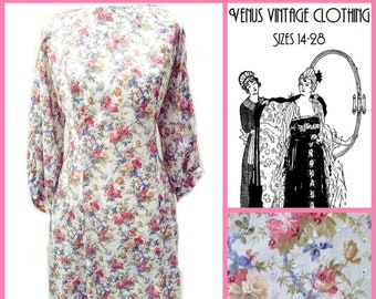 Plus Size UK 16 Vintage 1970s Maxi Dress Floral Broiderie Anglaise Lace Cottagecore  Cotton EU 44 US 12 Bust 42" 107cm