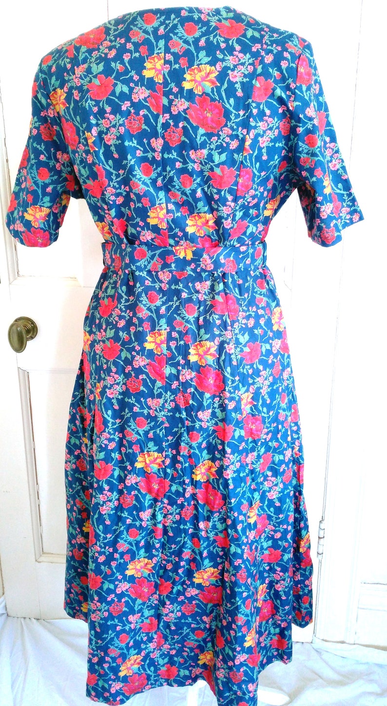 UK 14 Vintage 1980s Tea Dress Cottagecore Floral William Morris EU 42 US 10 Bust 40 102cm image 6
