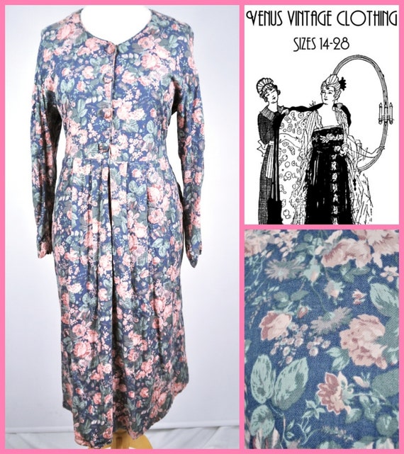 Plus Size UK 16 Laura Ashley Vintage Tea Dress Cottagecore Floral Prairie EU 44 US 12 Bust 42" 107cm