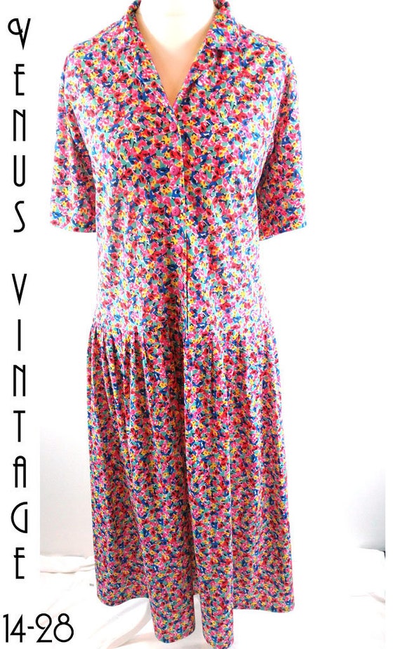 Pink Vintage Tea Dresses Plus Size