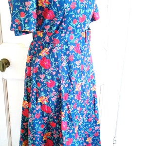 UK 14 Vintage 1980s Tea Dress Cottagecore Floral William Morris EU 42 US 10 Bust 40 102cm image 5