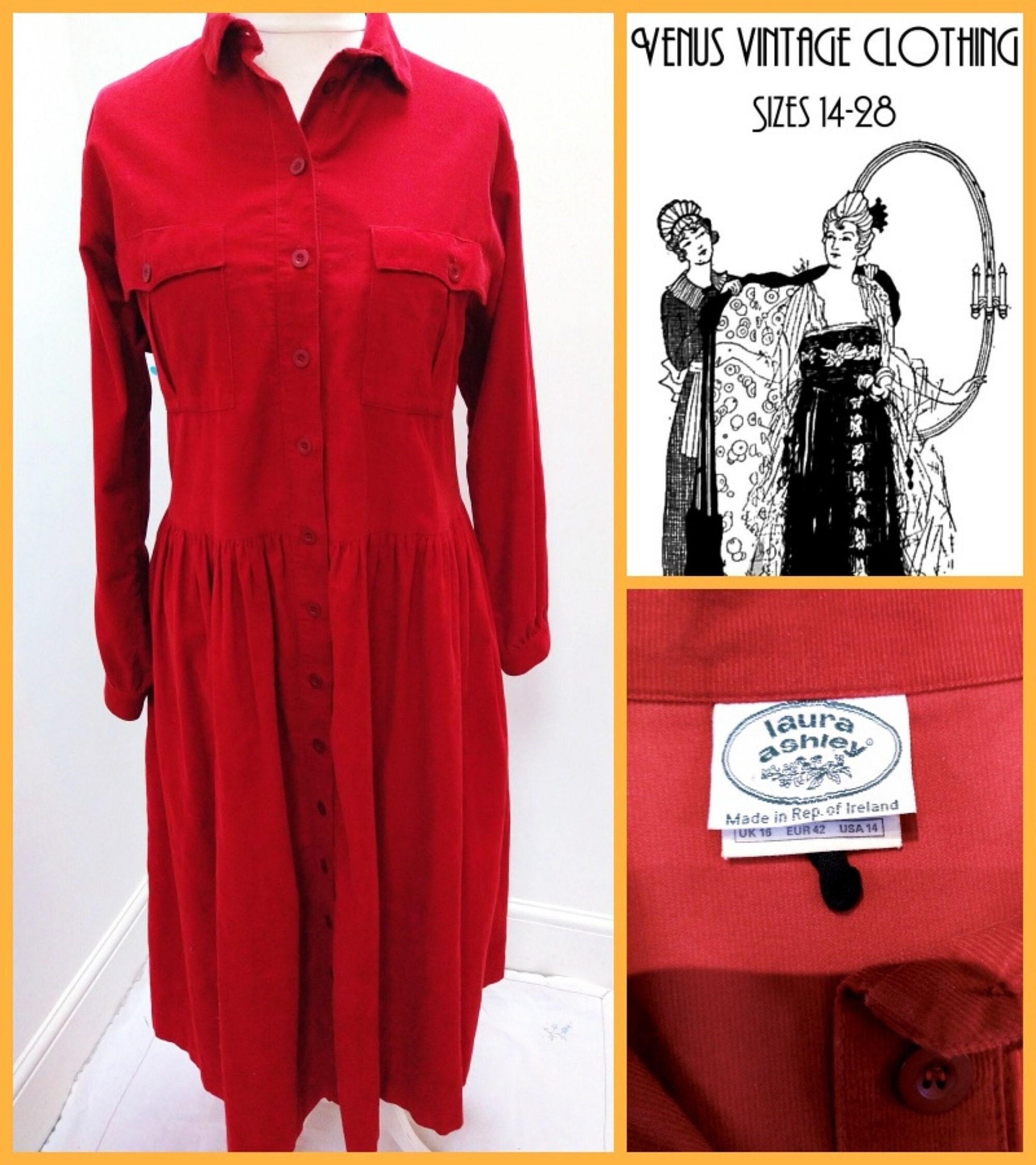 Plus Size UK Ashley Vintage Prairie Style Tea Dress - Etsy