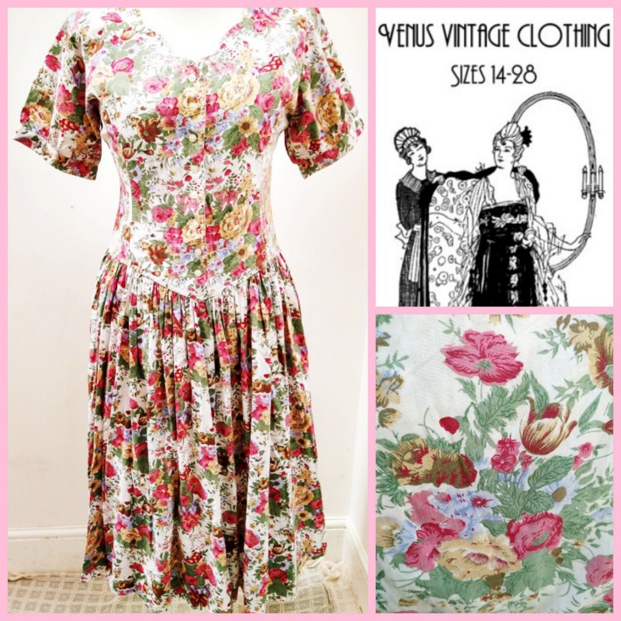 vintage floral tea dress