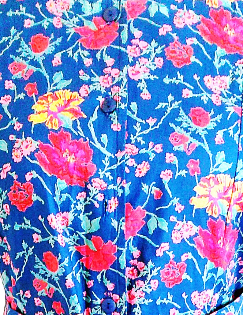 UK 14 Vintage 1980s Tea Dress Cottagecore Floral William Morris EU 42 US 10 Bust 40 102cm image 3