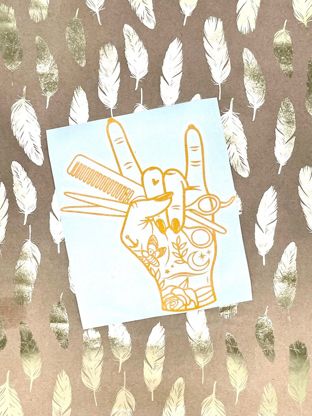 Hair Stylist Tattooed Rocker Hand Vinyl Decal: Car, Tumbler, Laptop - Etsy