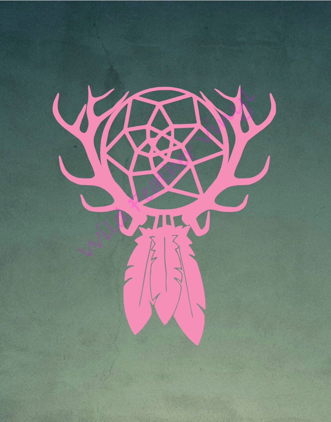 Vinyl Dream Catcher Antler Decal Deer Antler Feather Boho Etsy