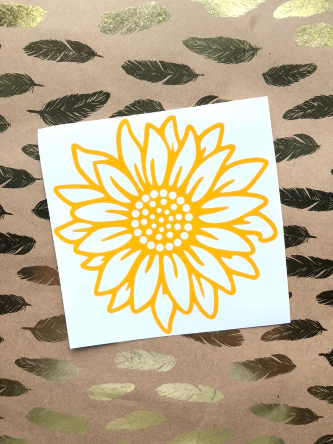 Sunflower Decal, Free Shipping, Yellow Sunflower, Vinyl Decal