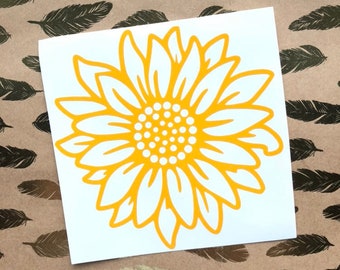 Sunflower Decal, Free Shipping, Yellow Sunflower, Vinyl Decal, Sunflower Sticker, Flowers Decal, Sunflower Vinyl, Car Decal, Yeti Decal