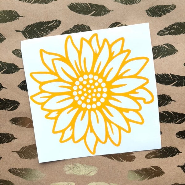 Sunflower Decal, Free Shipping, Yellow Sunflower, Vinyl Decal, Sunflower Sticker, Flowers Decal, Sunflower Vinyl, Car Decal, Yeti Decal