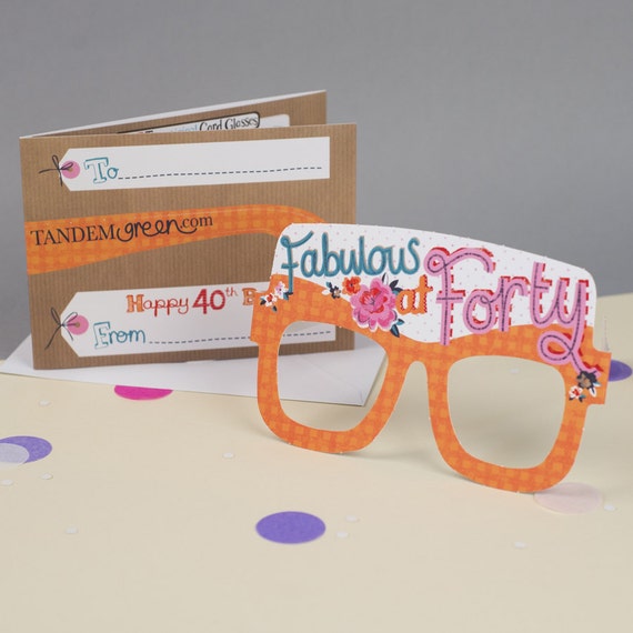 40. GeburtstagKarteBrille für sie. Geburtstagskarte für sie. Etsy