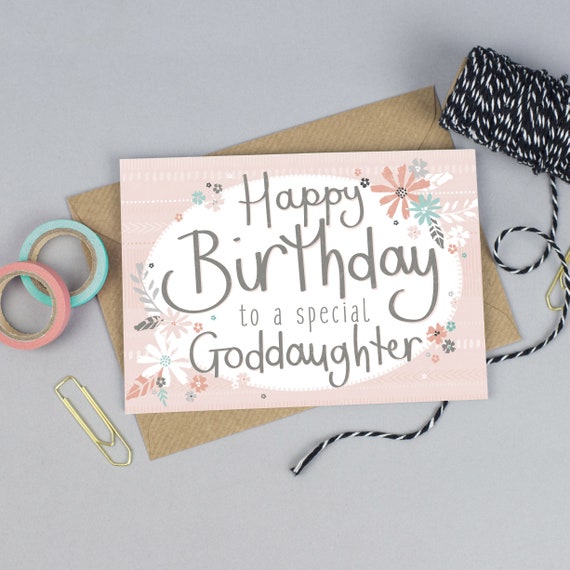 Happy Birthday Card To My Goddaughter Free Uk Delivery Etsy