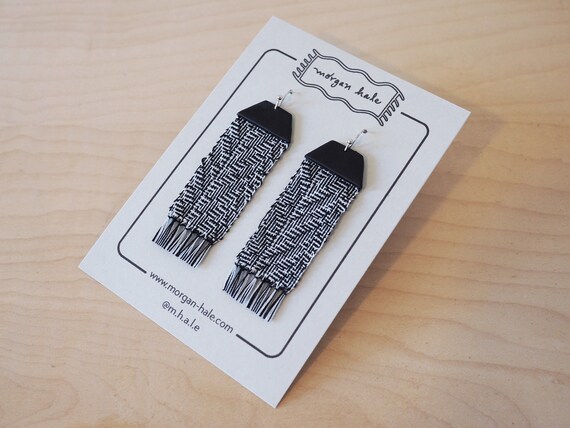 Shadow Weave Earrings Silhouette Etsy