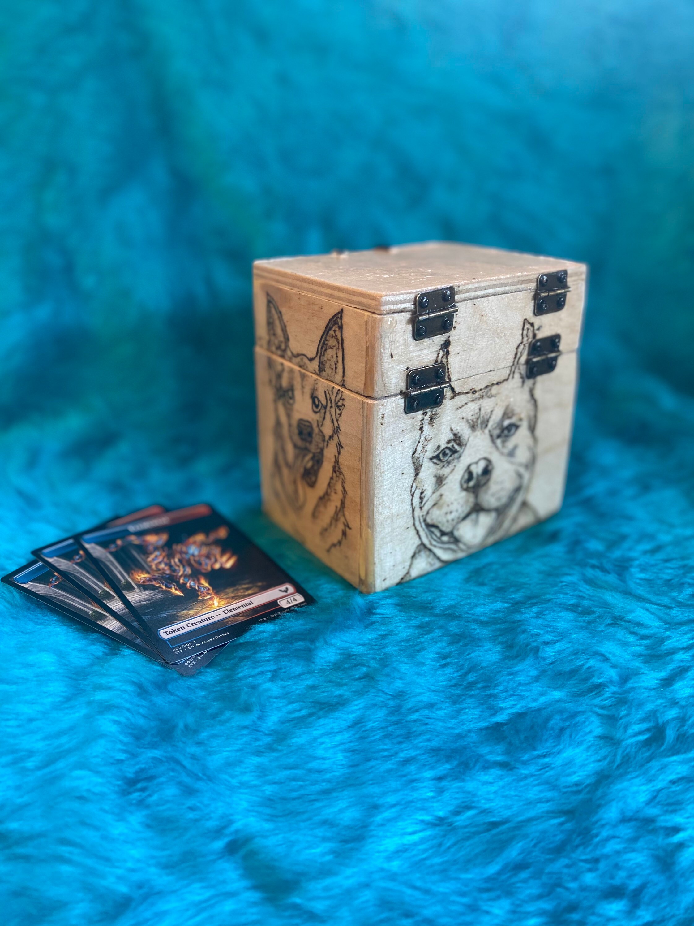 Deck Box Handmade Wooden TCG Deck MTG Yugioh Pokemon Etsy