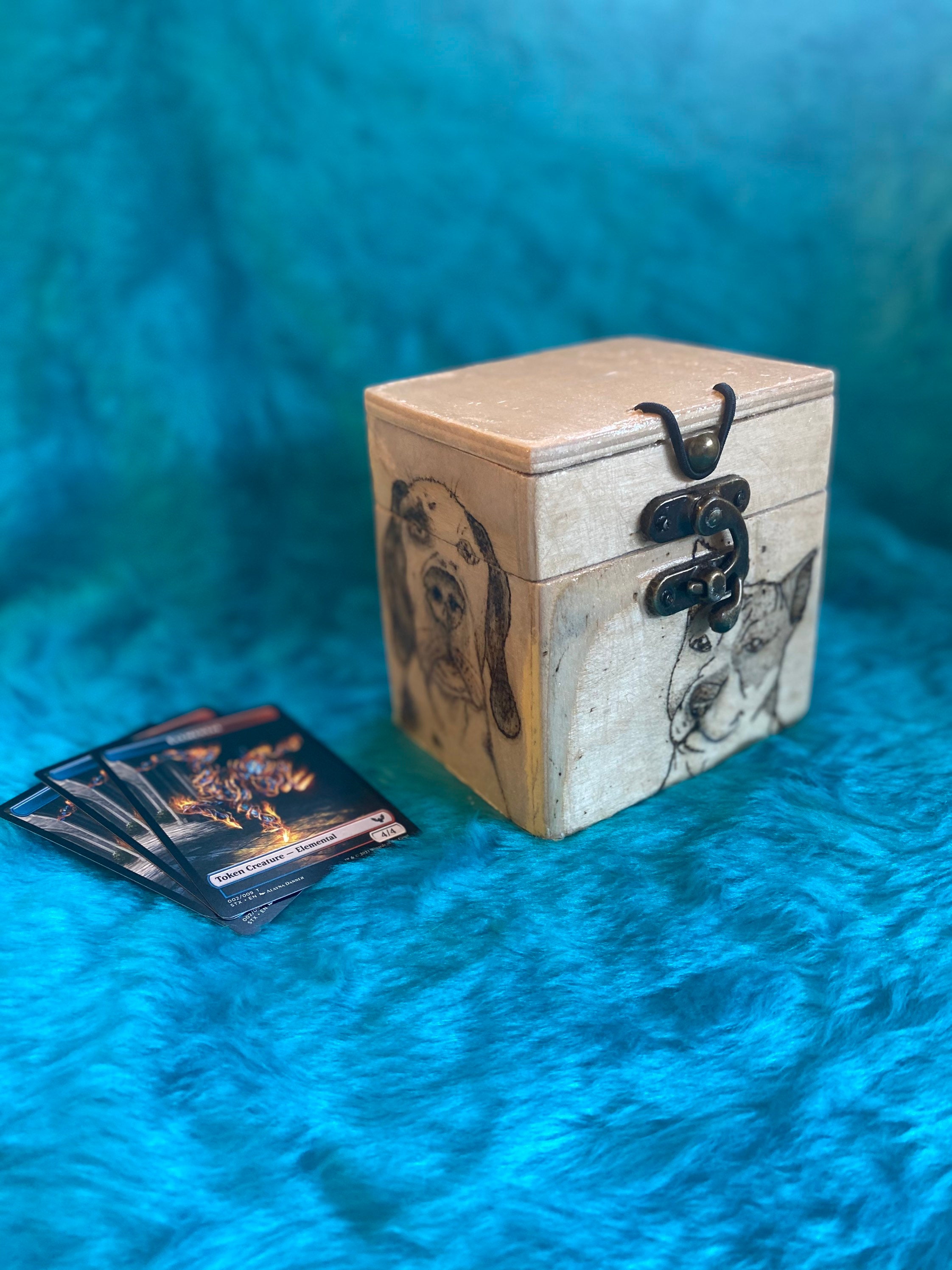 Deck Box Handmade Wooden TCG Deck MTG Yugioh Pokemon Etsy