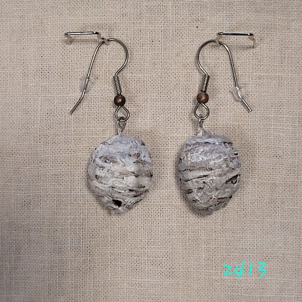 Wasp Nest Dangle Earrings Handmade Jewelry Hypoallergenic Wires Dollhouse Miniatures Vespa Nature Goth Boho