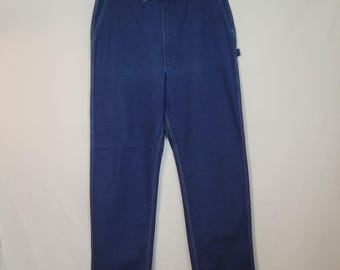 Vintage OshKosh B'Gosh Mens Carpenter Jeans USA Union Made Blue Denim TAG 36x34 Fit 34x32.5 Sanforized