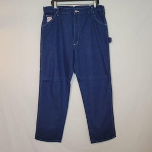 Vintage Pointer Brand Carpenter Jeans Womens 16M Blue Workwear Chore Utility 35x30 Made in USA