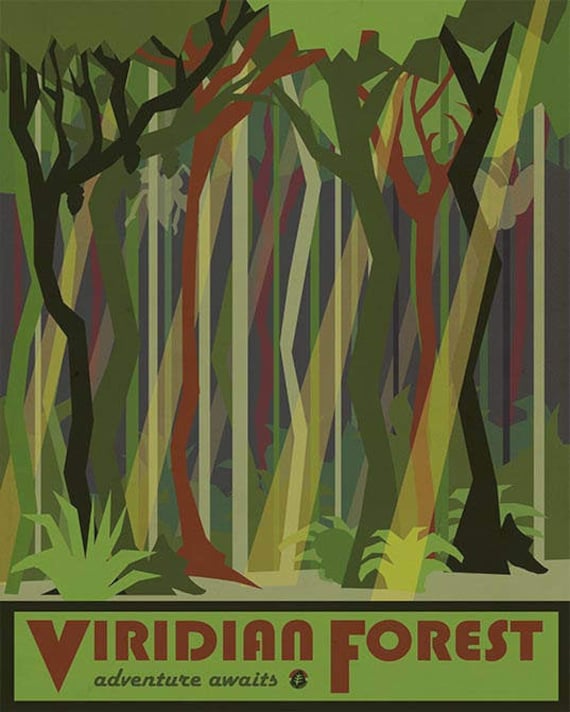 Pokemon Travel Poster Viridian Forest