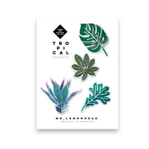 Tropical collection iron on patch set NO.4 / 4 leafs