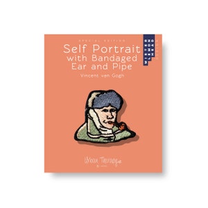 Puede incluir: Un parche bordado con el autorretrato de Vincent van Gogh con la oreja vendada y una pipa. El parche está sobre un fondo color melocotón con el texto "SPECIAL EDITION" y "Urban Therapy" impreso debajo de la imagen.