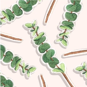 LEAF eucalyptus  green  redamancy  / iron on patch / patches