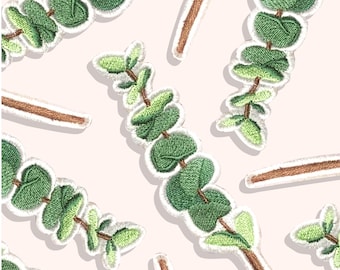 LEAF eucalyptus  green  redamancy  / iron on patch / patches