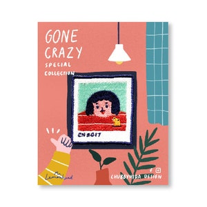 Gone Crazy autoportrait / fer sur patch / tête de citron / nida potelée