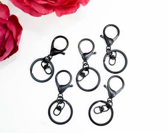 Matte Black Key Chain Hardware - 20 pack