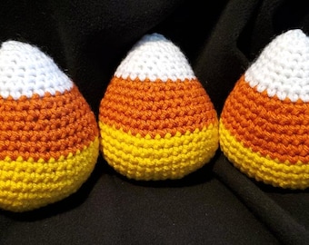 Crochet Candy Corn Plush Set: Halloween Decor