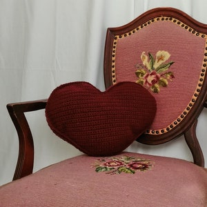 Crochet Heart Accent Pillow