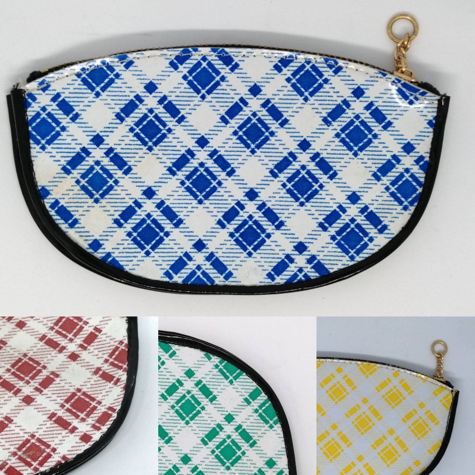 Vintage 1980s Checkered Plastic Coin Purse Etsy