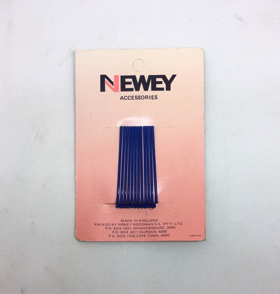 Vintage Block Colour Kirby Grips on Original Newey Pa… Gem