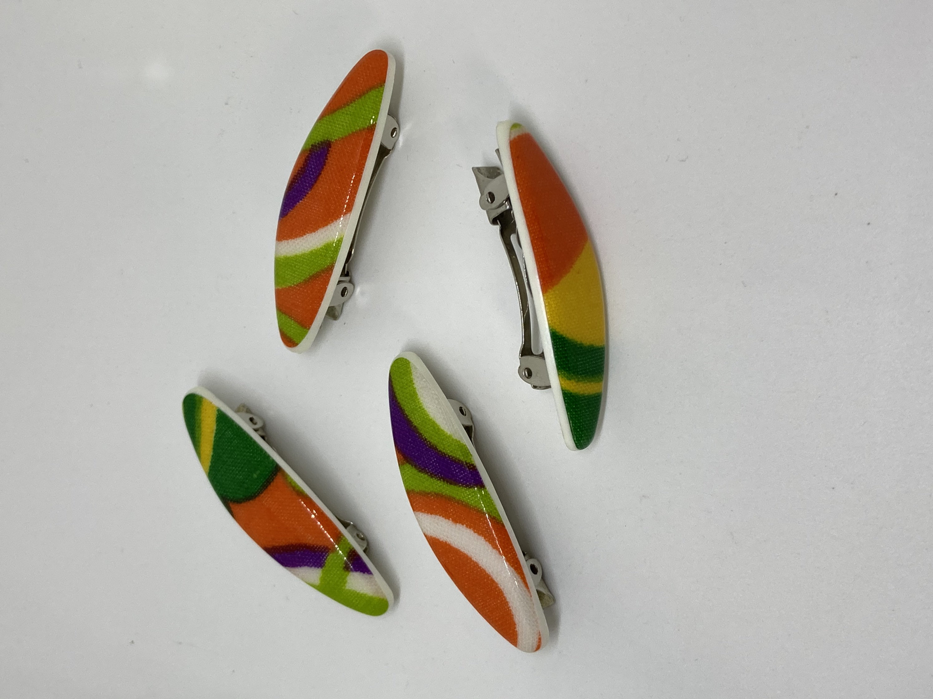 Vintage Orange Green Swirl Small Hair Barrette Clip Slide - Etsy UK