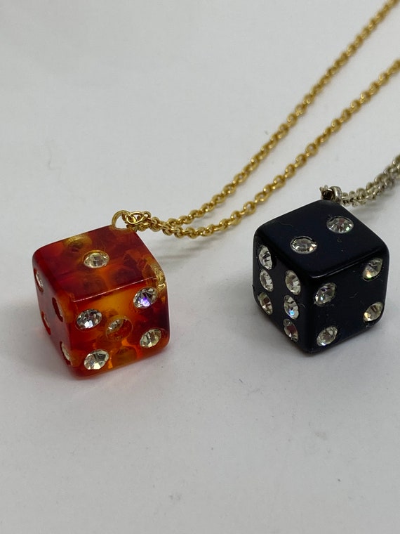 Vintage Diamanté Dice Chain Charm 