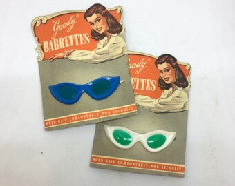 Vintage 50s Sunglasses novelty Hair Clips Slides Barrettes Deadstock