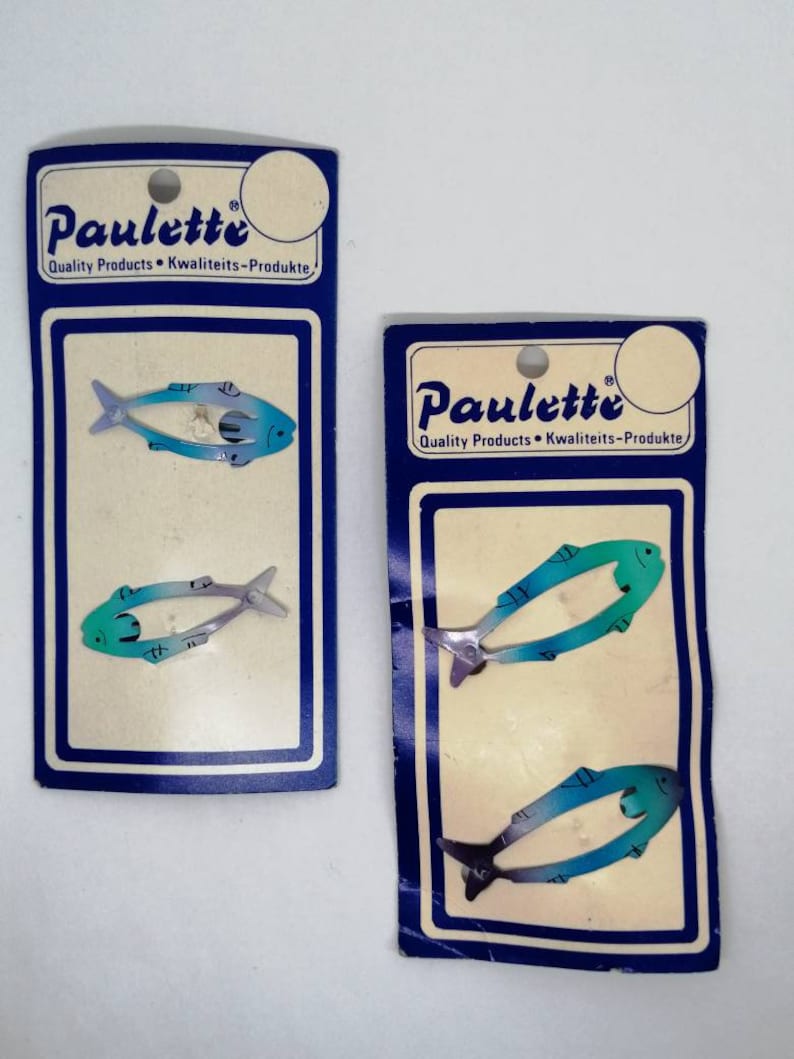 Vintage 1980s Fish Hair Clips