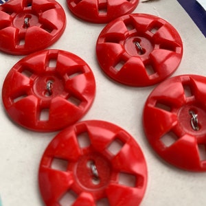 Giant RED Buttons, 6.5cm Super Xl Plastic Buttons, Extra Large