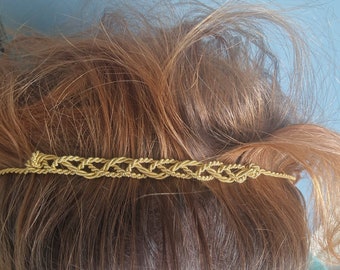 Fascia per capelli vintage in metallo pregiato degli anni '60, fascia per capelli alveare degli anni '60
