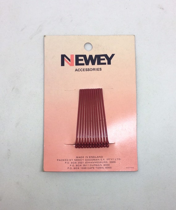 Vintage Block Colour Kirby Grips on Original Newey Pa… Gem