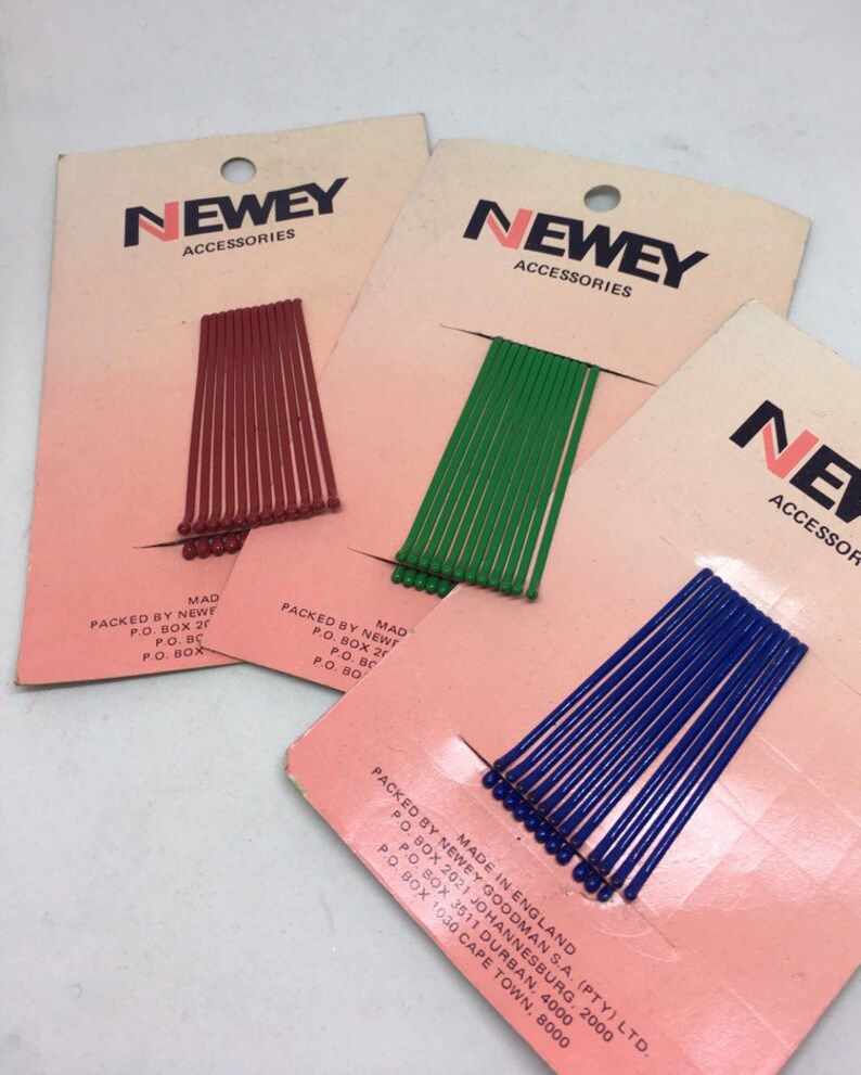 Vintage Block Colour Kirby Grips on Original Newey Packaging Etsy
