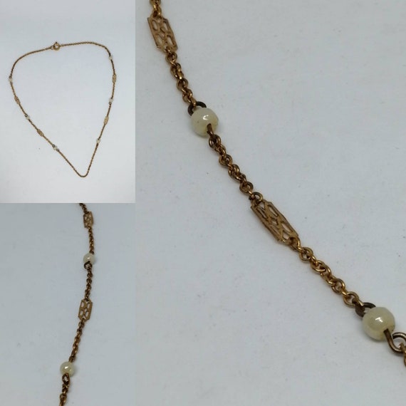 Vintage 1930s Gold Pearl Chain