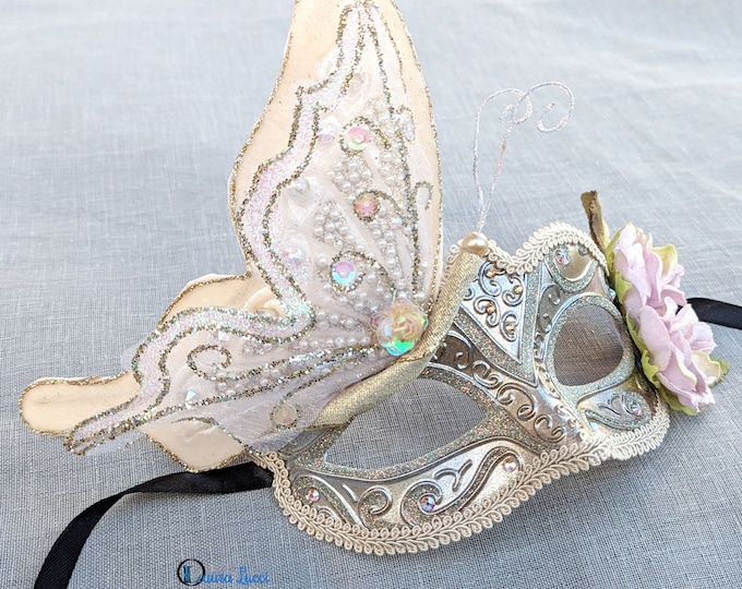 Maschera Veneziana Metallica Farfalla | Costume Halloween E Carnevale | Decorazione Festa Elegante - Foto 9