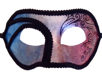 Evening Sky Masquerade Mask, Male masquerade mask, Hand painted paper mache mask - U893