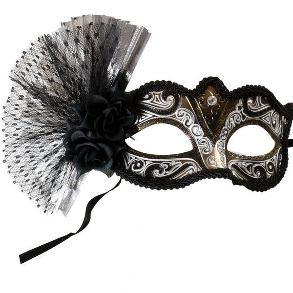 Spanish Senorita Black Masquerade Mask U177