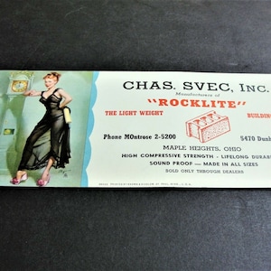1950s Advertising Art Print Pin Up Girl -The Honeymoon&#39;s Over-Charles Svec Inc., Manufacturers of Rock lite, Maple Heights, OH.