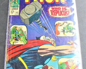 The Mighty Thor #141, Slugger Sykes Appearance, 1967 Silver Age Comic Book